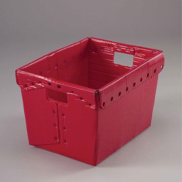 Postal Tote, Red, Corrugated Plastic, 18-1/2 in L, 13-1/4 in W, 12 in H, Global Industrial, Mfr#: 257915RD